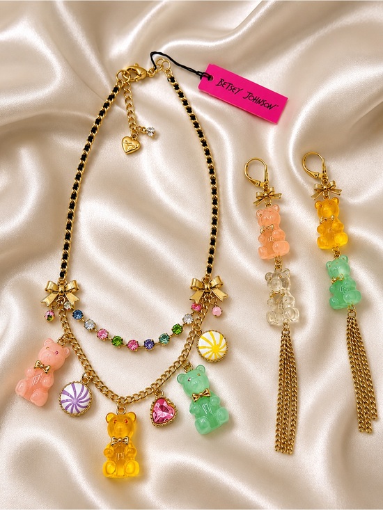 Betsey Johnson Jewelry - Betsey Johnson Gummy Bear Necklace & Earrings Set NWT Candy Charm Jewelry